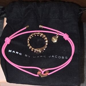 NWOT Marc by Marc Jacobs Pink and Gold Bracelet Set